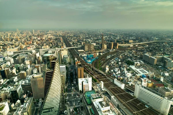 Skyline Panorama View Nagoya Megacity van Midland plein — Stockfoto