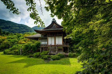 Japon ev tapınak Okochi Sanso botanik Japon bahçesi