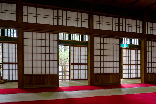 Traditional Japanese House with Paper doors and Tatami Stock Image