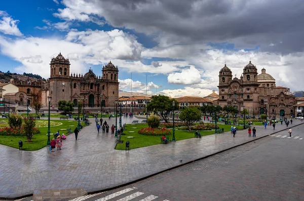 Street Scene plaza in Cusco Peru — Stock Photo, Image