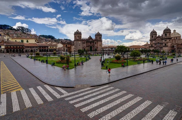 Street Scene plaza in Cusco Peru — Stock Photo, Image