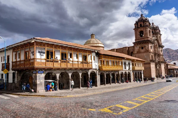 Street Scene plaza in Cusco Peru — Stock Photo, Image