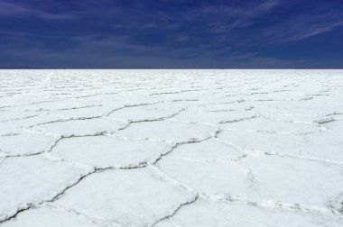 Salar de Uyuni çöl Altiplano Bolivya'daki tuz daireler