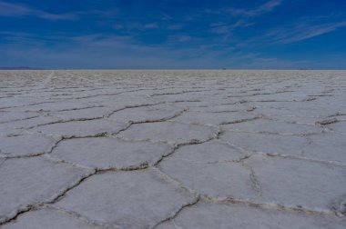 Salar de Uyuni çöl Altiplano Bolivya'daki tuz daireler