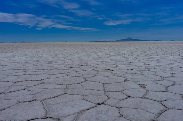 Salar de Uyuni çöl Altiplano Bolivya'daki tuz daireler — Stok fotoğraf