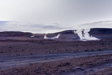 Sol de Manana jeotermal etkin alan Altiplano Bolivya