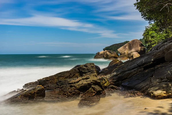 Long Exposure Beach Pedra da Praia do Meio Trindade, Paraty Ρίο — Φωτογραφία Αρχείου