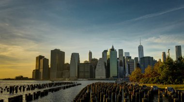New York Skyline Cityscape Manhatten Dünya Ticaret Merkezi'nin Özgürlük