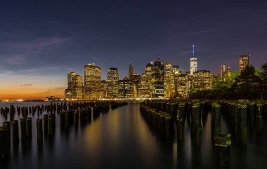 New York Skyline Cityscape Manhatten Dünya Ticaret Merkezi'nin Özgürlük