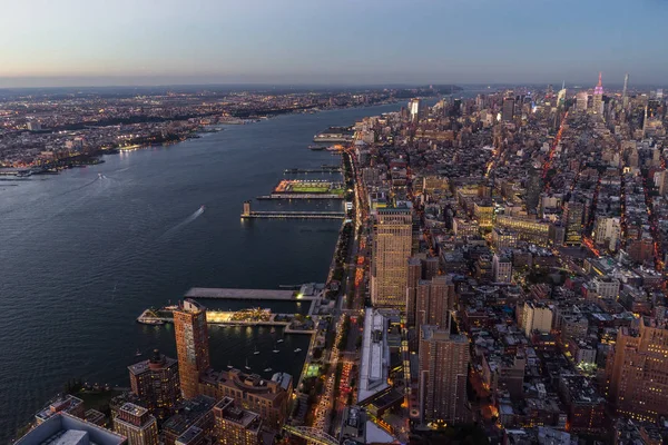 New York Skyline Cityview Manhatten západ slunce ze Světové obchodní Cent — Stock fotografie