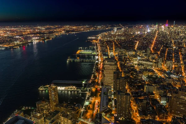 New York Skyline Cityview Manhatten nacht van World Trade Centrum — Stockfoto