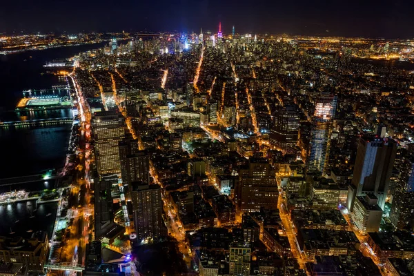 New York Skyline Cityview Manhatten Night from World Trade Cente — Stock Photo, Image