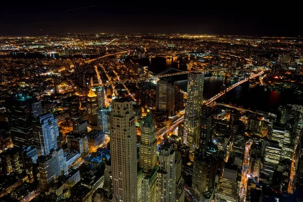 New York Skyline Cityview Manhatten nacht van World Trade Centrum — Stockfoto