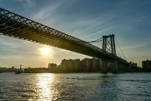 New York Skyline Mahatten World Trade Center Williamsburg Bridge — Stockfoto