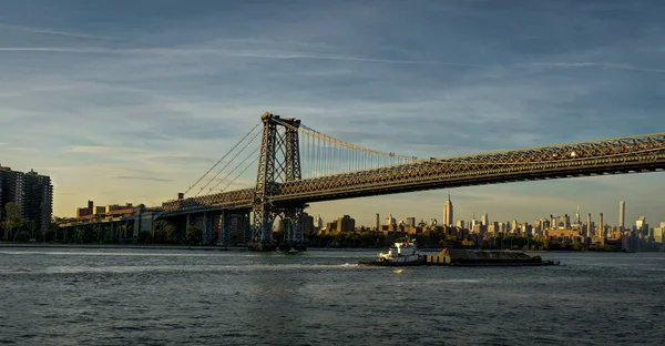 Nowy Jork Skyline Mahatten World Trade Center Williamsburg Bridge — Zdjęcie stockowe