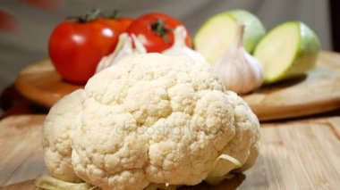 yakın çekim, karnabahar. karnabahar hazırlanması. 4k