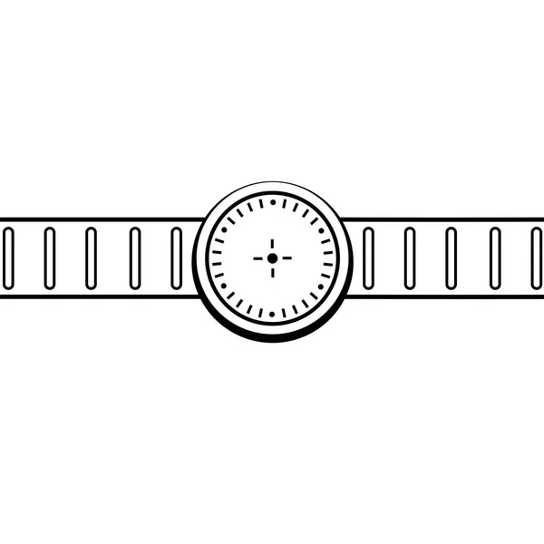 Dibujo gráfico reloj de pulsera, ilustración, icono — Vector de stock