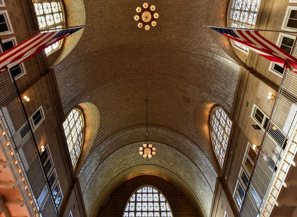 Μεγάλη αίθουσα του εθνικού πάρκου Ellis Island - Νέα Υόρκη — Φωτογραφία Αρχείου