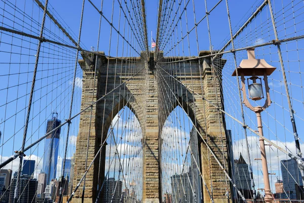 Nova Iorque Skyline a partir de Brooklyn Bridge — Fotografia de Stock