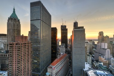 gün batımında New york skyline
