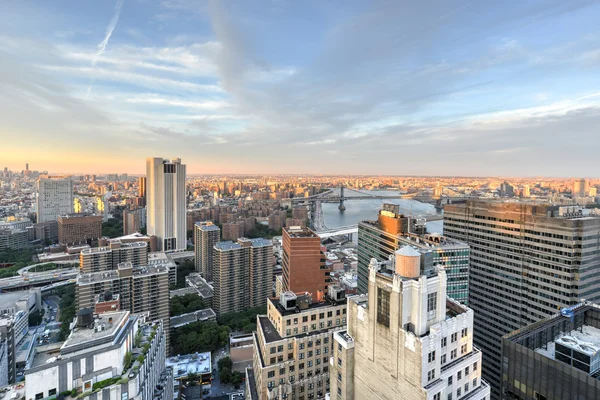 New York-i Skyline a naplemente — Stock Fotó