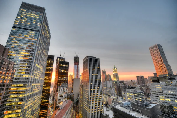 Нью-Йоркський горизонт на заході сонця — стокове фото