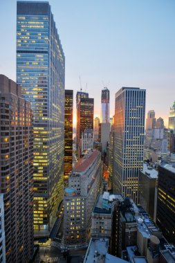 gün batımında New york skyline