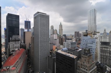 Şehir merkezindeki Manhattan'ın havadan görünümü