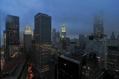 Şehir merkezindeki Manhattan'ın havadan görünümü