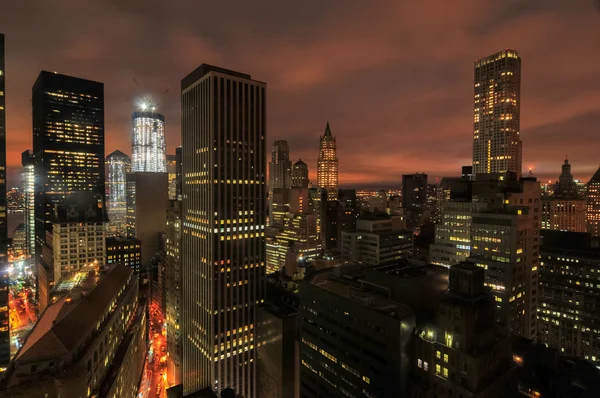 Luchtfoto van Downtown Manhattan — Stockfoto