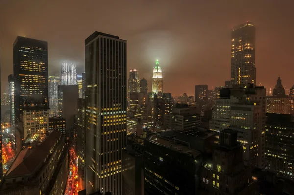 Letecký pohled na centrum Manhattanu — Stock fotografie