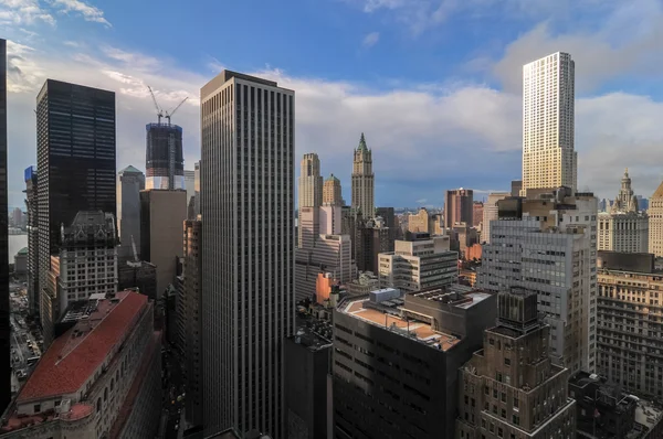 Flygfoto över Downtown Manhattan — Stockfoto
