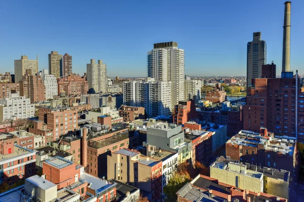Aerial of East Side of Manhattan — Stok Foto