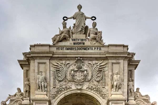 Тріумфальна арка вулицею Аугуста - Лісабон — стокове фото