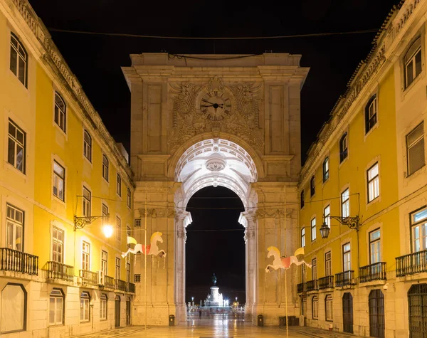 Arco Triunfal ao longo da Rua Augusta - Lisboa — Fotografia de Stock