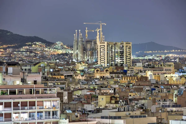 Barcelona Skyline at Night — Stock Photo, Image