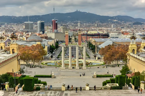 Palacio Nacional y Placa de Espanya - Barcelona —  Fotos de Stock