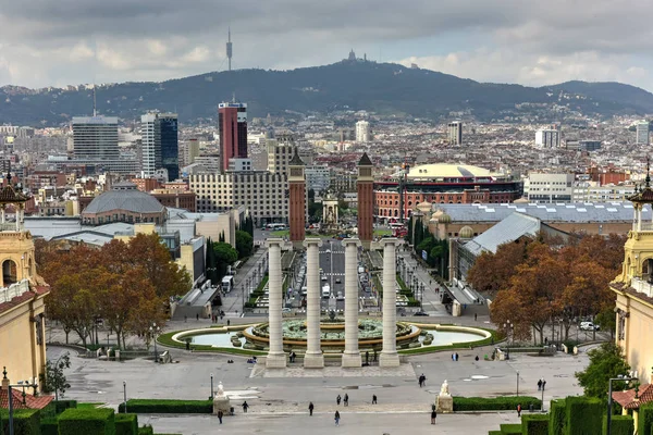 Palais national et Place d'Espagne - Barcelone — Photo