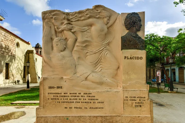 Памятник кубинскому поэту Пласидо — стоковое фото