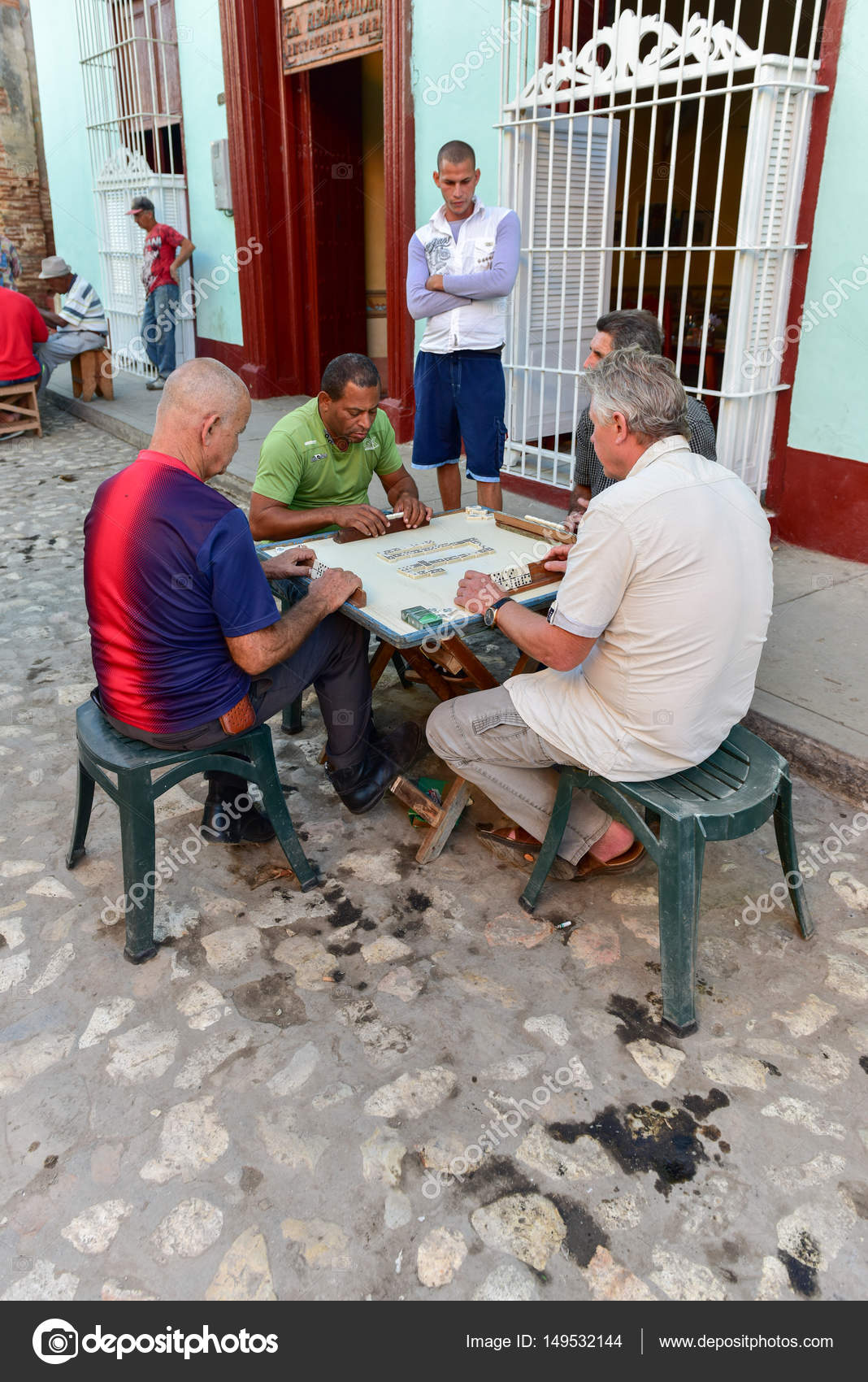 Men Playing Dominos Trinidad Cuba Stock Editorial Photo