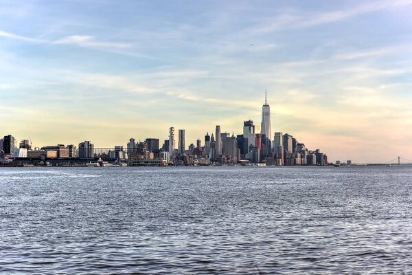 New York City skyline as seen from Weehawken, New Jersey.