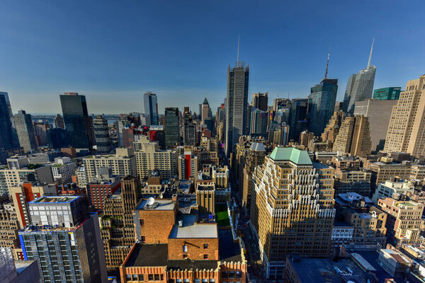 New York City skyline view from midtown Manhattan.