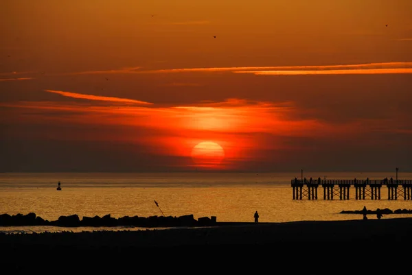 Coney Island Beach Sunset — Stock Photo, Image