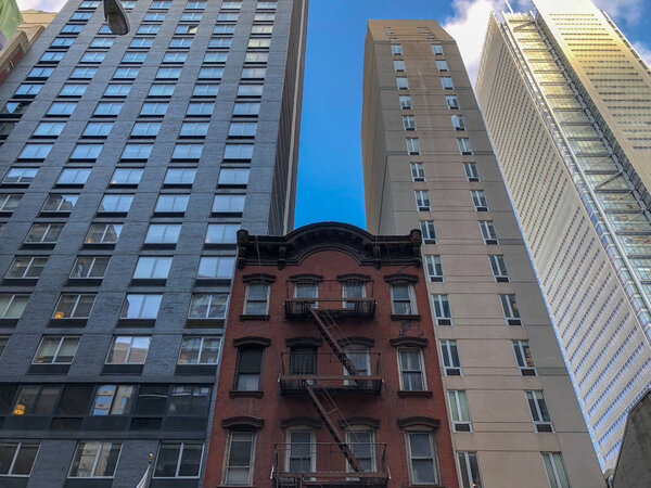 New and old, tall and short buildings in Manhattan, New York City