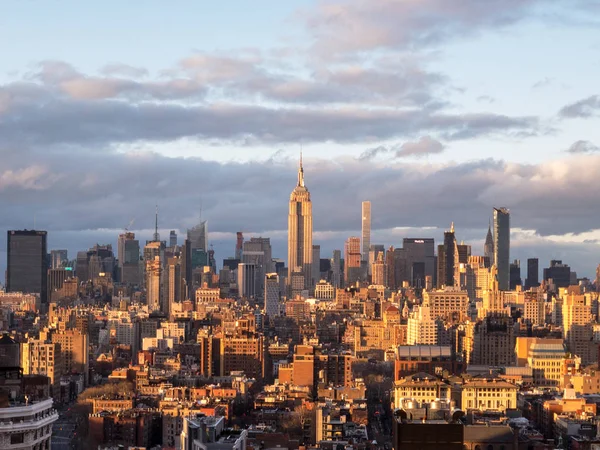 Вид на центр Манхэттена - Нью-Йорк — стоковое фото