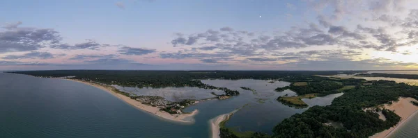 Zonsondergang Langs Het Strand Bij Towd Point Southampton Long Island — Stockfoto