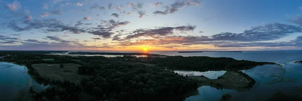 Zonsondergang Langs Het Strand Bij Towd Point Southampton Long Island — Stockfoto