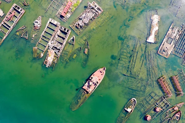 Staten Island Boat Graveyard — Stock Photo, Image