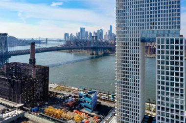 Brooklyn, New York 'taki Williamsburg Mahallesi' nde inşaat gelişimi.