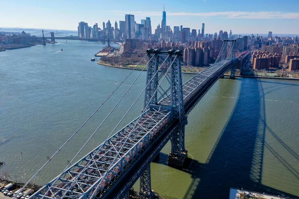 Panoramic View Williamsburg Bridge Brooklyn New York — Stock Photo, Image